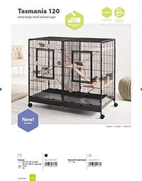Savic Holzset und Zubehörkit zur Umrüstung für Kleintierkäfig Tasmania 120 für Chinchillas, Degus und Ratten mit 6 Plattformen und 6 Treppen – Bild 1 von 4