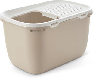 Savic Hop In Giant Katzentoilette Top-Entry aus Kunststoff in Weiß oder Beige – Bild 1 von 3