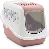 Produktbild von Savic Katzentoilette Nestor Impression Flamingo Haubentoilette für Katzen in Rosa Weiß