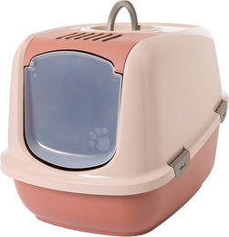Produktbild von Savic Katzentoilette Nestor Jumbo Haubentoilette aus Kunststoff in Rosa und Rot