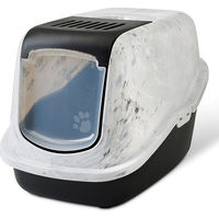 Produktbild von Savic Katzentoilette Nestor Marble Haubentoilette Marmor Weiß Grau Schwarz