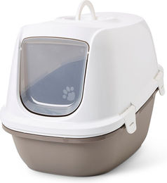 Produktbild von Savic Katzentoilette Reina Jumbo Haubentoilette aus Kunststoff Grau Weiß