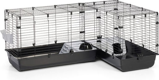 Savic Kleintierkäfig Cubix Corner für Kaninchen und Meerschweinchen Schwarz Kunststoff 146,5x100x50 cm – Bild 1 von 5