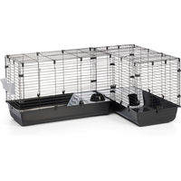 Produktbild von Savic Kleintierkäfig Cubix Corner für Kaninchen und Meerschweinchen Schwarz Kunststoff 146,5x100x50 cm