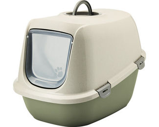 Savic Leo XL Katzentoilette aus Kunststoff in Beige Grün 64x46x45cm – Bild 1 von 3