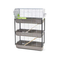 Produktbild von Savic Nagerkäfig Caesar 3 KD Dreifach für Kaninchen und Meerschweinchen Beige Grau Metall 100x50x143cm