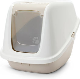 Savic Nestor Giant Haubentoilette für Katzen in Weiß/Braun aus Kunststoff – Bild 1 von 2