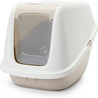 Produktbild von Savic Nestor Giant Haubentoilette für Katzen in Weiß/Braun aus Kunststoff