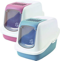 Savic Nestor Haubentoilette für Katzen in Rosa-Weiß aus Kunststoff – Bild 1 von 13