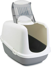Savic Nestor Jumbo Haubentoilette für Katzen in Grau und Weiß – Bild 1 von 8