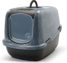 Savic Nestor Jumbo Marble Haubentoilette für Katzen in Grau Weiß Schwarz – Bild 1 von 3