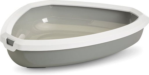 Savic Rincon Ecktoilette für Katzen aus Kunststoff Grau Weiß – Bild 1 von 4