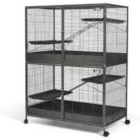 Produktbild von Savic Royal Suite XL Kleintierkäfig Erweiterung für Frettchen Ratten und Chinchillas in Schwarz und Grau