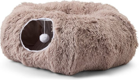 Produktbild von Savic Snuggle Spieltunnel Katzenhöhle mit Liegekissen aus Polyester in Grau und Beige Ø 85 x H 26 cm