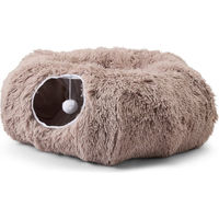 Produktbild von Savic Snuggle Spieltunnel Katzenhöhle mit Liegekissen aus Polyester in Grau und Beige Ø 85 x H 26 cm