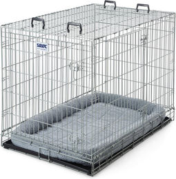 Produktbild von Savic Transportbox für Hunde in Grau aus Metall XL mit Kissen