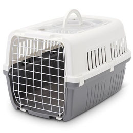 Savic Zephos 2 Open Transportbox für Hunde aus Kunststoff Grau Weiß 55,5x38x34cm – Bild 1 von 5