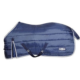 Saxon Channel Quilt Pferdedecke Standard mit Halsschutz Medium Navy Weiß – Bild 1 von 2