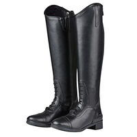 Produktbild von Saxon Damen Syntovia Tall Field Reitstiefel aus Kunstleder Schwarz Größe 39 EU