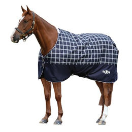 Saxon Defiant 600d Standard Neck Lite Turnout Decke für Pferde Navy Plaid – Bild 1 von 2