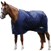 Produktbild von Saxon Defiant Standard Karo Pferdedecke Marineblau 213cm