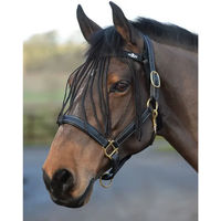 Produktbild von Saxon Essential Fly Fringe Halfter für Ponys in Schwarz mit Kamm