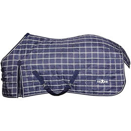 Saxon Pferdedecke Standard Neck Stable Rug 1200D PP Navy Plaid Größe M – Bild 1 von 3