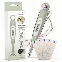 scala SC 1505 flex Haustierthermometer mit flexibler Spitze für Hund und Katze inklusive 5 Hygieneschutzhüllen – Bild 1 von 3