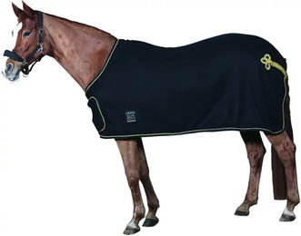 Scanhorse HorseGuard Showdecke für Pferde als Fleecedecke mit Frontklappe Schwarz 165cm – Bild 1 von 3