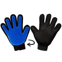 Produktbild von Scarlet Pet Fellpflegehandschuh Gentle Touch Blau zur Haarentfernung und Massage für Haustiere
