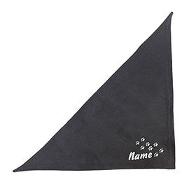 Schecker Besticktes Halstuch Schwarz mit Pfotenmotiv und Name 35 cm – Bild 1 von 3