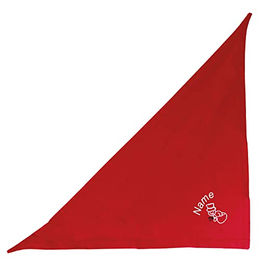 Schecker Besticktes Hunde Halstuch mit Schneemann Motiv und individuellem Namen in Rot – Bild 1 von 2