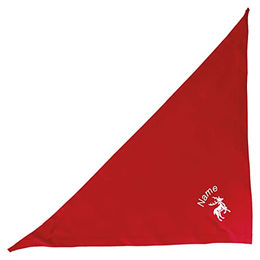 Schecker Besticktes Hundehalstuch Bandana mit Rentier-Motiv und individuellem Namen in Rot – Bild 1 von 2