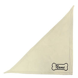 Schecker Besticktes Hundehalstuch Beige mit Knochenmotiv 50 cm - 50 cm – Bild 1 von 2