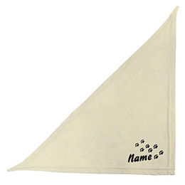 Schecker Besticktes Hundehalstuch Beige mit Pfotenmotiv 35 cm - 35 cm – Bild 1 von 2