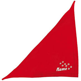 Schecker Besticktes Hundehalstuch mit Pfotenmotiv in Rot 65 cm – Bild 1 von 3