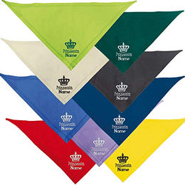 Schecker Besticktes Hundehalstuch Prinzessin mit Krone in Flieder und Bunt aus Stoff 50 cm - 50 cm – Bild 1 von 2