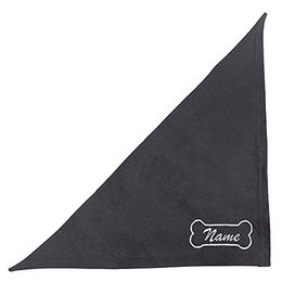 Schecker Besticktes Hundehalstuch Schwarz mit Knochen-Motiv 50 cm - 50 cm – Bild 1 von 3