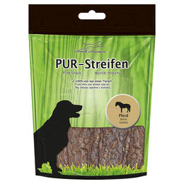 Schecker Dörrfleisch Kaustreifen Pferd für Hunde getreidefrei und glutenfrei 5 x 100 g - 5 x 100 g – Bild 1 von 4