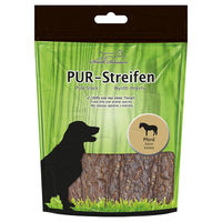 Produktbild von Schecker Dörrfleisch Kaustreifen Pferd für Hunde getreidefrei und glutenfrei 5 x 100 g - 5 x 100 g