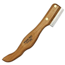 Schecker Ergonomisches Unterwoll-Deckhaar-Trimm-Messer aus Edelstahl mit Kirschbaumgriff und mittlerer Zahnung – Bild 1 von 1