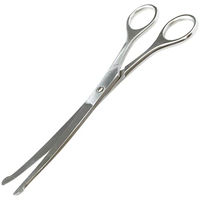 Produktbild von Schecker Gebogene Hundeschere aus Metall mit Mikroschliff und verchromter Ausführung in Silber