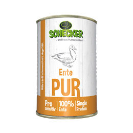 Schecker Hund Nassfutter Ente PUR Monoprotein getreidefrei und glutenfrei 48 x 410 g - 48 x 410 g – Bild 1 von 2