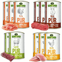 Schecker Hund Nassfutter Fleisch Pur Mix Rind Huhn Lamm Pute Getreidefrei Glutenfrei 11 x 410g – Bild 1 von 4