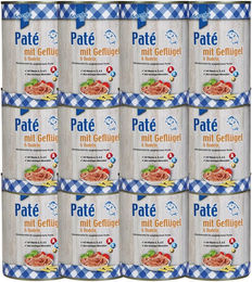 Schecker Hund Nassfutter Geflügel Paté für Adult 4800g – Bild 1 von 3