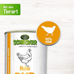 Schecker Hund Nassfutter Huhn Stückchen in Sauce getreidefrei und glutenfrei 6 x 410g – Bild 1 von 3