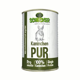 Schecker Hund Nassfutter Kaninchen PUR getreidefrei und glutenfrei für sensitive Hunde 1410 g - 410 g – Bild 1 von 2