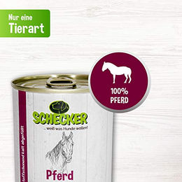 Schecker Hund Nassfutter Pferd Monoprotein Hypoallergen 6 x 410 g - 6 x 410 g – Bild 1 von 7