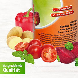 Schecker Hundefutter Gemüse PUR Nassfutter getreidefrei glutenfrei light ohne tierisches Protein 3 x 410 g - 3 x 410 g – Bild 1 von 6