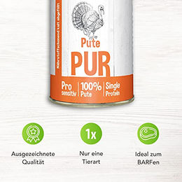 Produktbild von Schecker Hundefutter Nassfutter Pute 6 x 820 g getreidefrei hypoallergen glutenfrei für Adult - 6 x 820 g